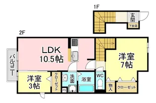 福岡県北九州市小倉南区北方3【アパート】の間取り