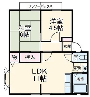 サンビレッジアムールC【1階】の間取り
