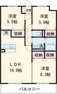 3LDKの間取り画像