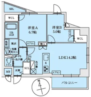 大阪府大阪市阿倍野区三明町1【マンション】の間取り