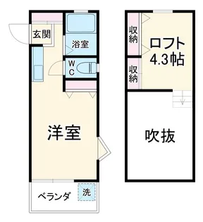 サンドルミ飯山満【1階】の間取り