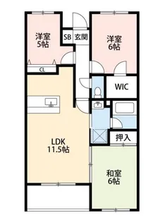 パティオス若葉【2階】の間取り