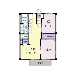 キャステール大江【1階】の間取り