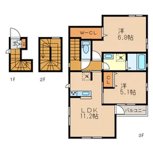 オフィン ラコーデ【3階】の間取り