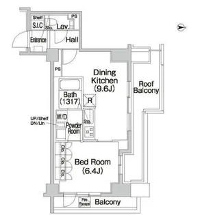 東京都新宿区市谷薬王寺町【マンション】の間取り