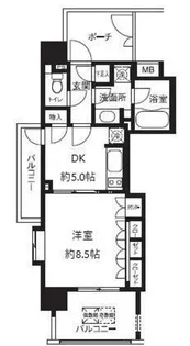 ライオンズシティ白金高輪【5階】の間取り