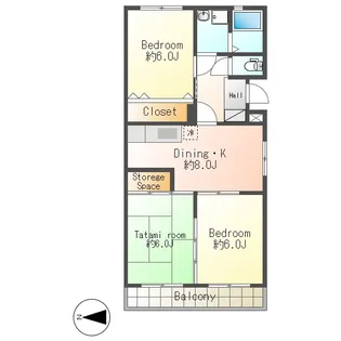 コーポ岡本【1階】の間取り
