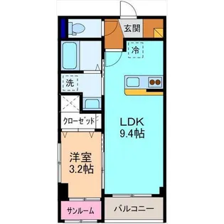 ミモザI【3階】の間取り