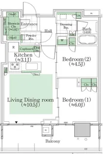 HARUMI FLAG PARK VILLAGE T棟【25階】の間取り