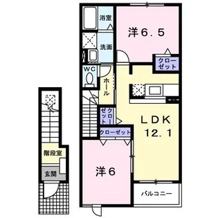 ル・シュマンB【2階】の間取り