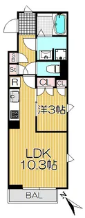 ベルフェリーク西小山【2階】の間取り