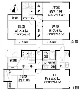 大阪府豊中市千里園3【一戸建】の間取り