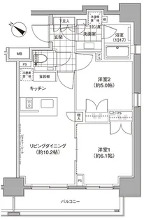 パークハビオ人形町【10階】の間取り