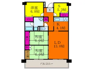 エーデルホルツ24【6階】の間取り