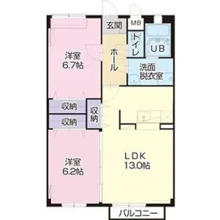 サンライズA【1階】の間取り