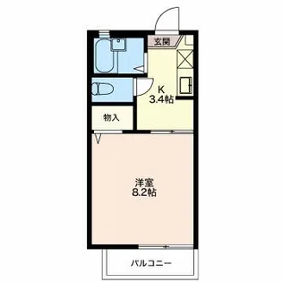 ディアスりんどうA【2階】の間取り