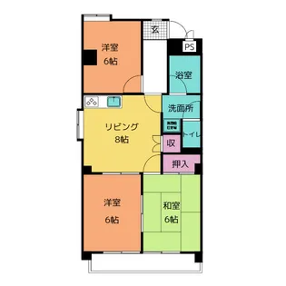 サンライズマンション【4階】の間取り