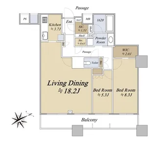 ザ・パークハウス西新宿タワー60【42階】の間取り