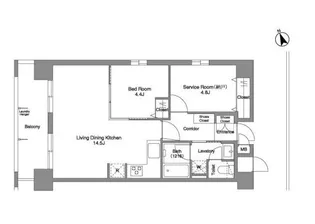 コンフォリア芝浦II【4階】の間取り