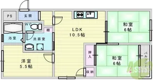南千里コーポラス【5階】の間取り