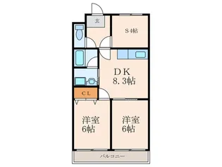 パークスクエア松島(エイブル三萩野)【4階】の間取り
