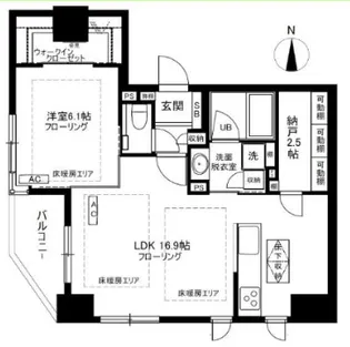 リストレジデンス蔵前【2階】の間取り