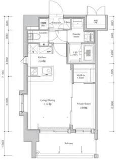 ネストピア西新III【8階】の間取り