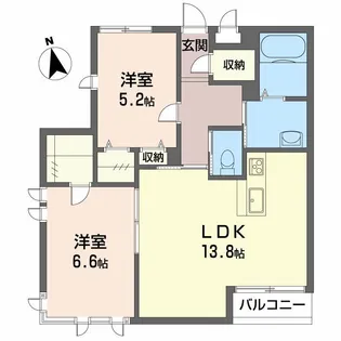 シャーメゾンガーデン福島 B棟【2階】の間取り