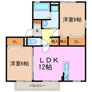 ワンダースクエア赤池【2階】の間取り