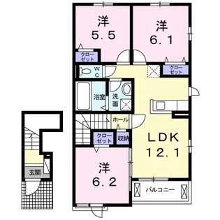 ドゥ ルミエール【2階】の間取り