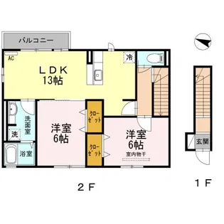 ルーチェ・アモン B棟【2階】の間取り