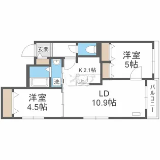 ブランシャール大通EAST【2階】の間取り