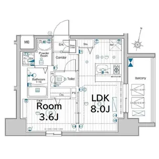 メイクスデザイン鶴舞【7階】の間取り