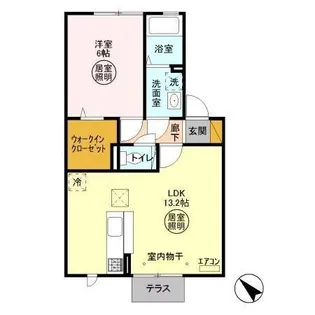 メルヴェイユC【1階】の間取り