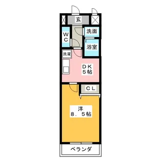ウェークフォレストブロンド【5階】の間取り