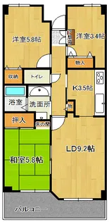 グランディール紫竹山【5階】の間取り