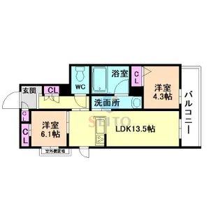 ラ メゾン デ プレズィール【3階】の間取り