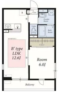 リブリ・シャイニング レイ広尾【1階】の間取り