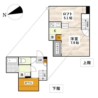 ADC緑町マーレI【1階】の間取り