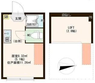 ハーモニーテラス成田東II【1階】の間取り