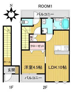 HILLSAIDE APARTMENT【2階】の間取り