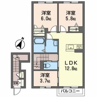 メゾンパークスアクアII【2階】の間取り
