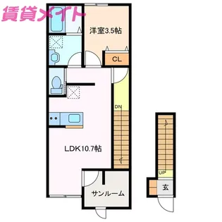 ベレッツァ鈴鹿B棟【2階】の間取り
