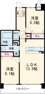 アルファステイツ今治駅前東【2階】の間取り