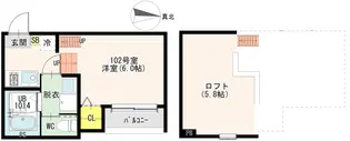 ハーモニーテラス墨江II【1階】の間取り
