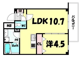 アリビラ六甲【2階】の間取り