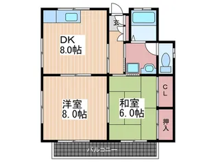 カーサ矢野西【1階】の間取り