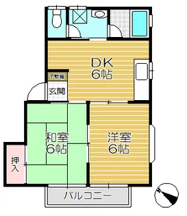 藤コーポ(土合南24)A【2階】の間取り
