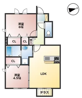 アンソレイエファミーユ【1階】の間取り