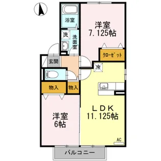グリーンティアラB【2階】の間取り